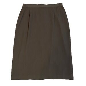 Distaffe Brown Pencil‎ Skirt Vintage Size 14 MIDI Career 90s Office Minimalist